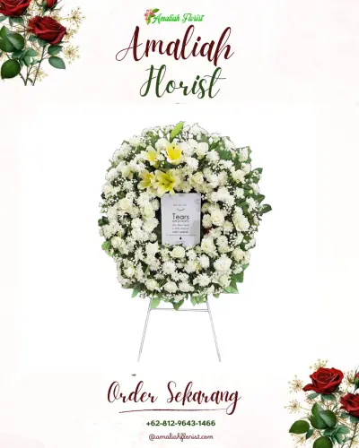 Krans Bunga Duka Cita parungserab